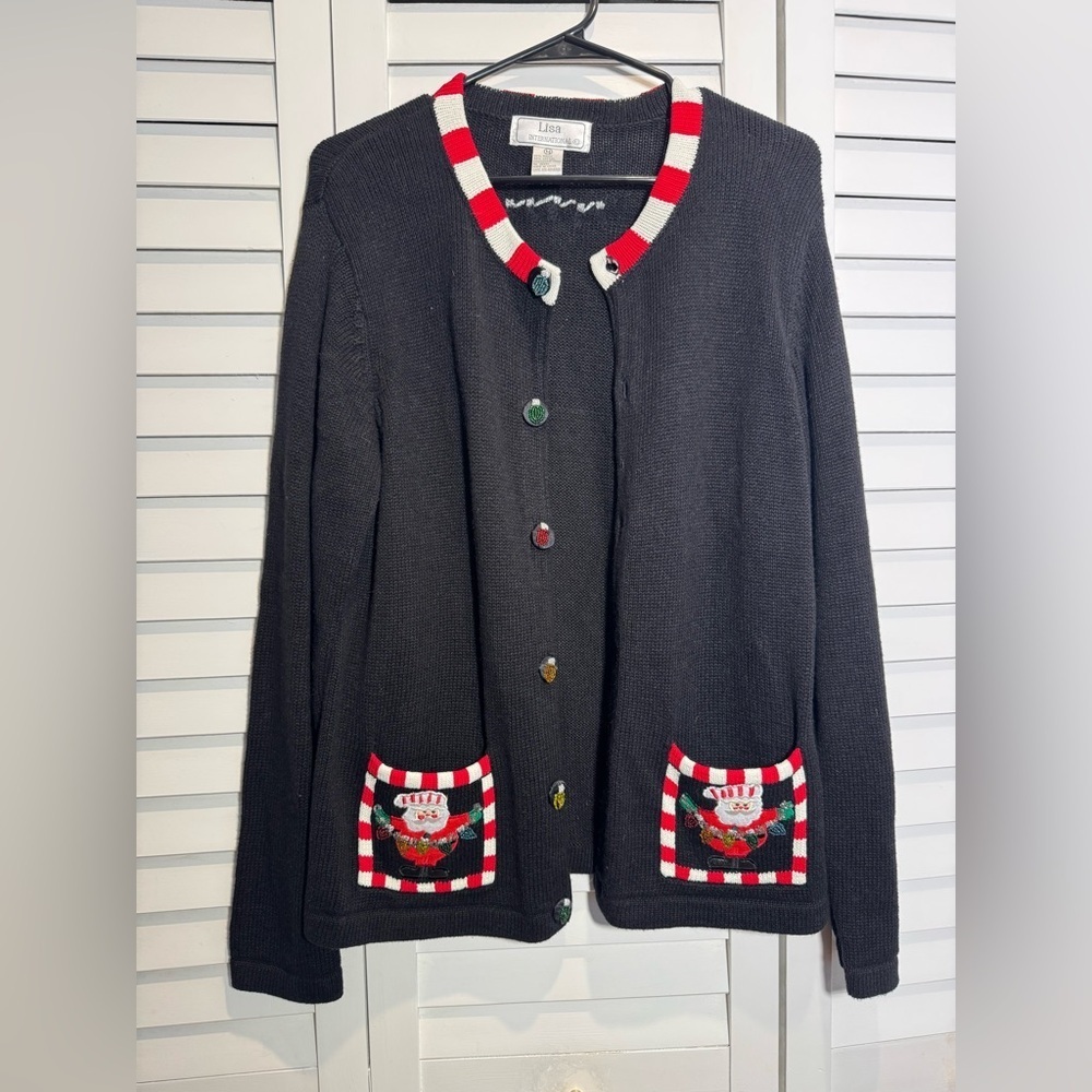 Women’s Vintage Christmas Holiday Sweater Cardigan Size Medium